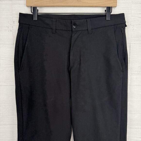 Lululemon Mens Commission Pant Slim Fit 32 x 27 Black Warpstreme Preppy 2022 - Picture 3 of 15